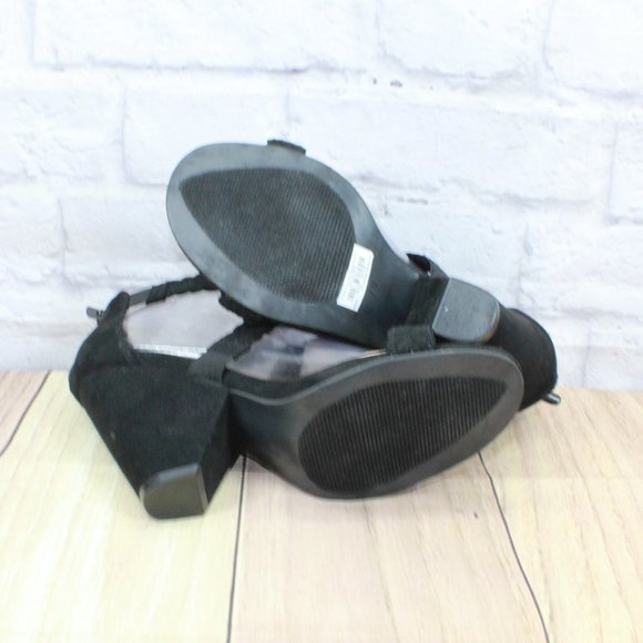 Torrid Black Fabric Braided Strap Cone Heel Sandals Size 7 Wide - Picture 9 of 9